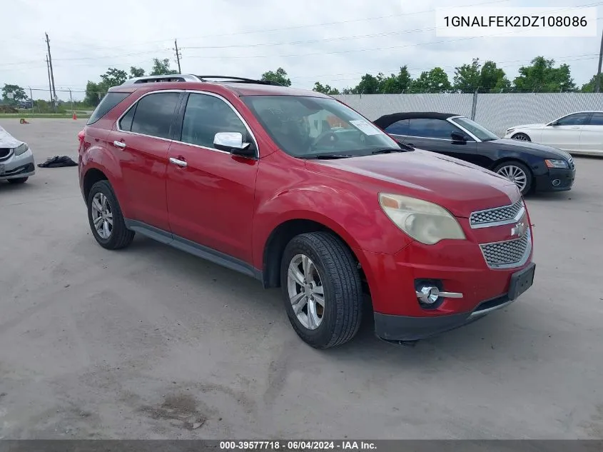 2013 Chevrolet Equinox Ltz VIN: 1GNALFEK2DZ108086 Lot: 39577718