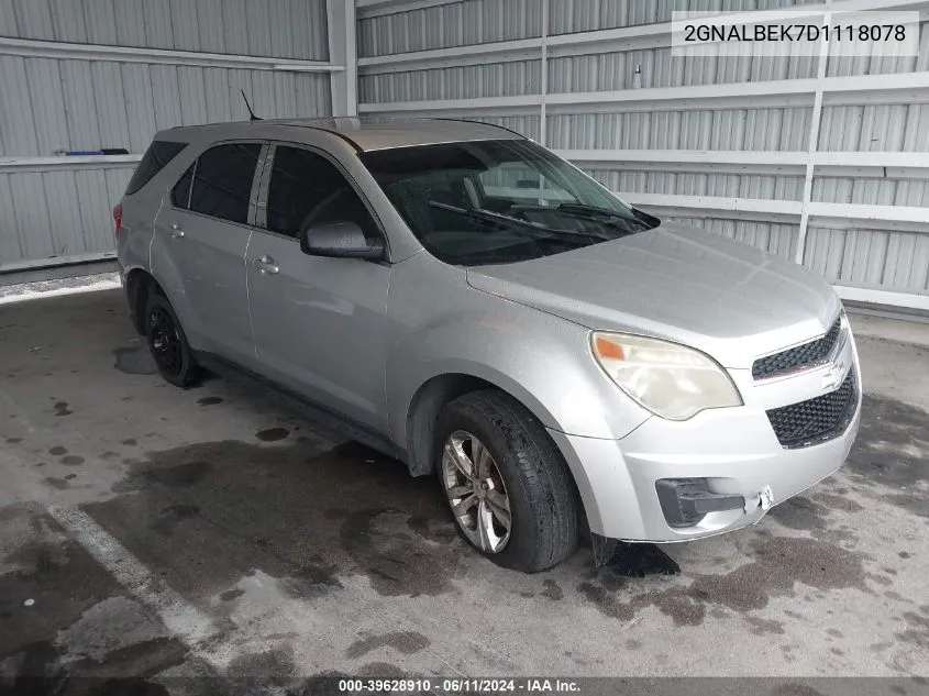 2013 Chevrolet Equinox Ls VIN: 2GNALBEK7D1118078 Lot: 39628910