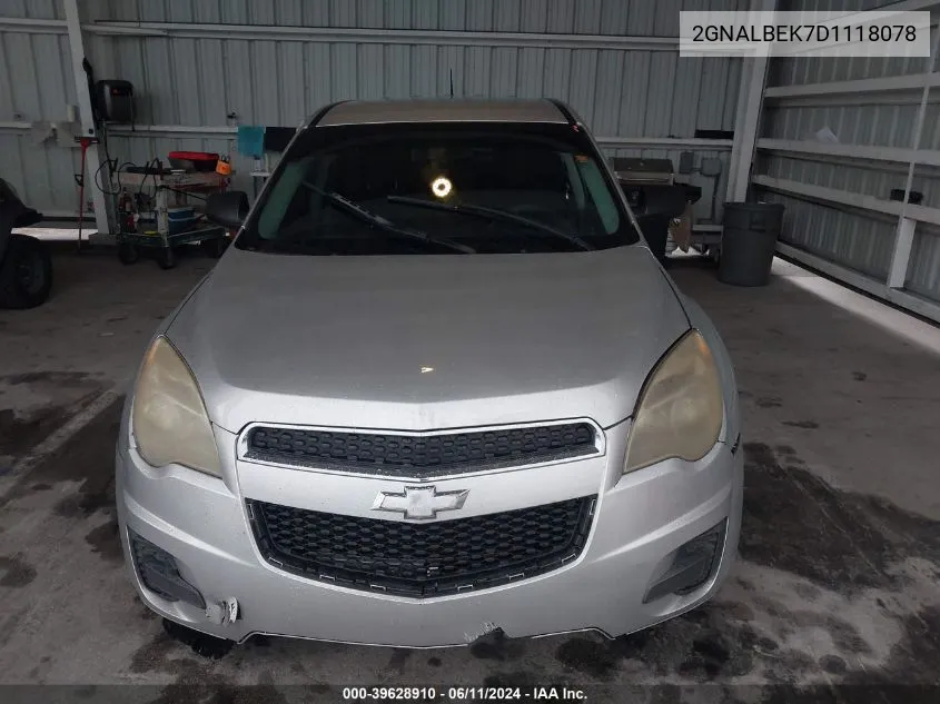 2013 Chevrolet Equinox Ls VIN: 2GNALBEK7D1118078 Lot: 39628910