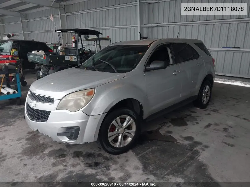 2013 Chevrolet Equinox Ls VIN: 2GNALBEK7D1118078 Lot: 39628910