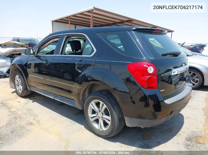 2013 Chevrolet Equinox Ls VIN: 2GNFLCEK7D6217174 Lot: 39785704