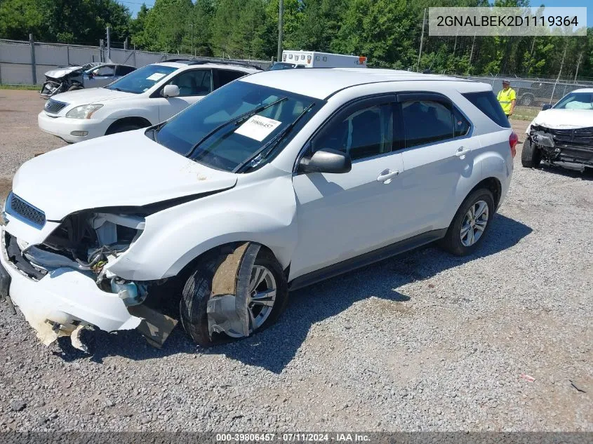 2013 Chevrolet Equinox Ls VIN: 2GNALBEK2D1119364 Lot: 39806457