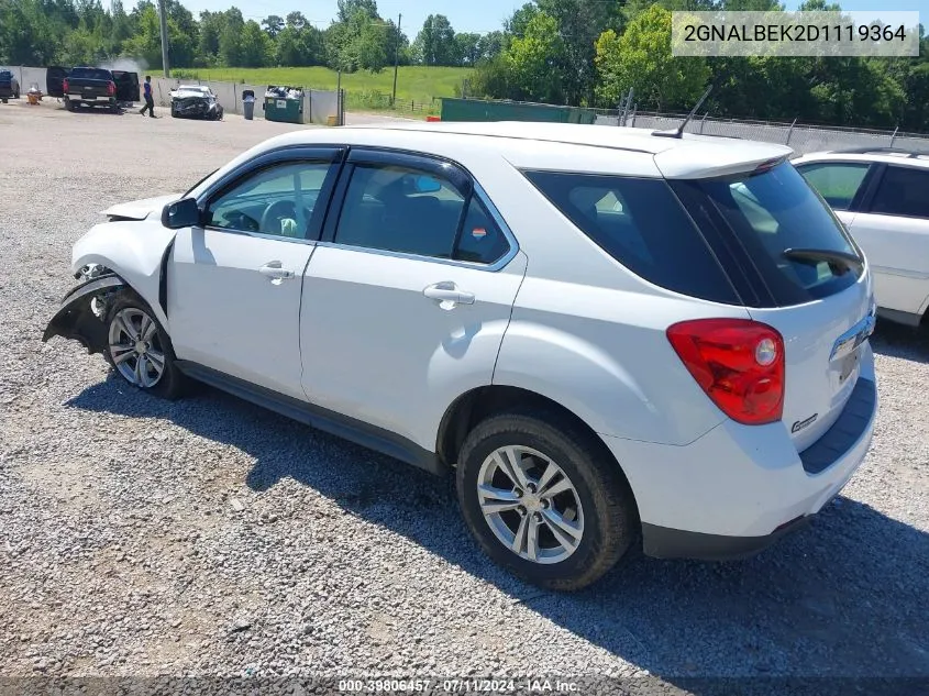 2013 Chevrolet Equinox Ls VIN: 2GNALBEK2D1119364 Lot: 39806457