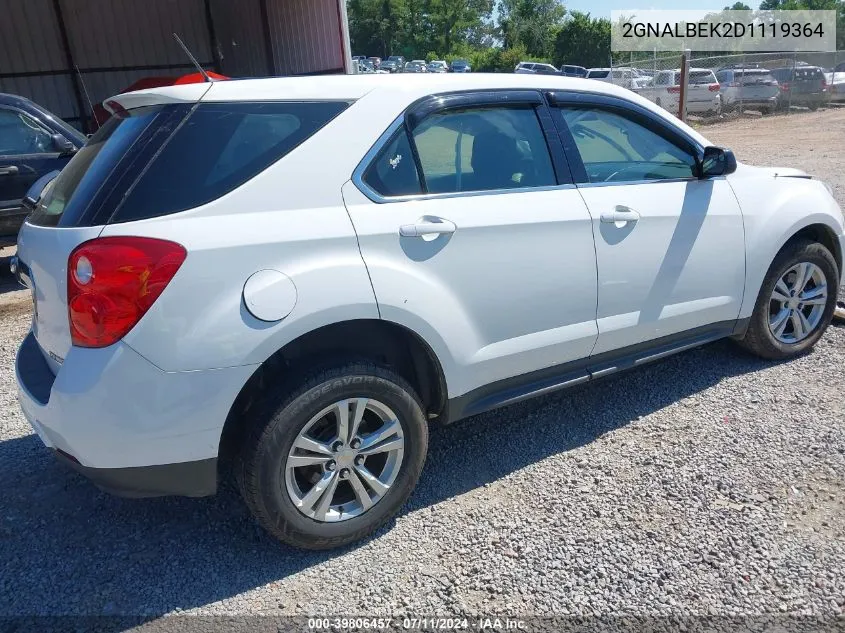 2013 Chevrolet Equinox Ls VIN: 2GNALBEK2D1119364 Lot: 39806457