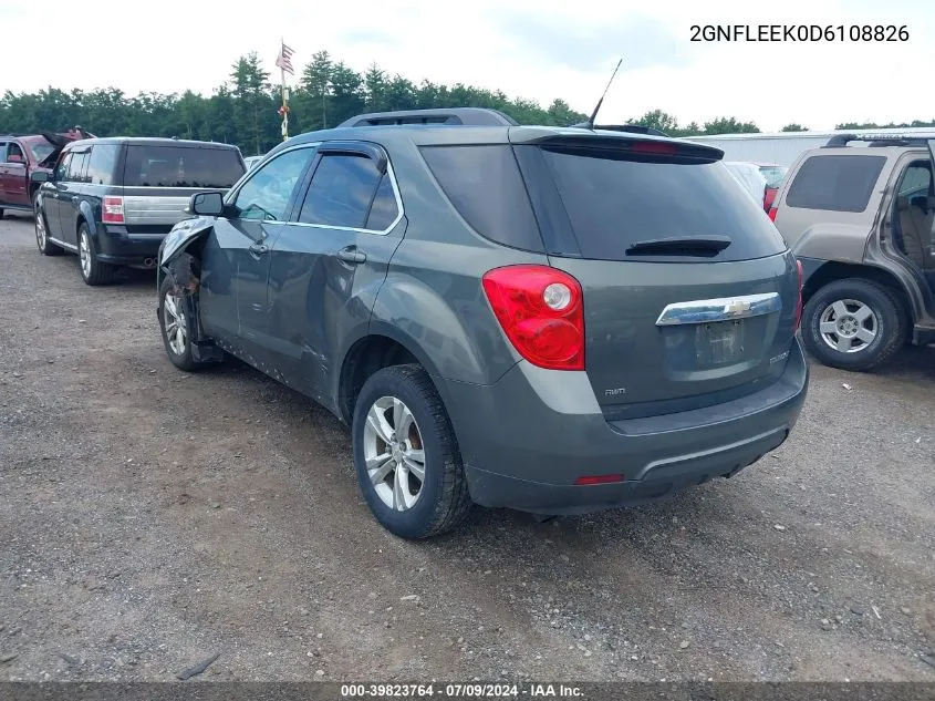 2013 Chevrolet Equinox 1Lt VIN: 2GNFLEEK0D6108826 Lot: 39823764