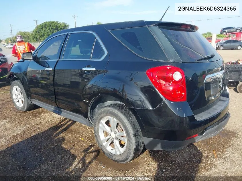 2013 Chevrolet Equinox Ls VIN: 2GNALBEK6D6324365 Lot: 39856988