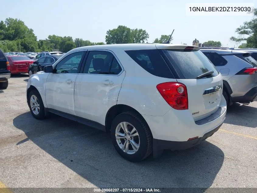 2013 Chevrolet Equinox Ls VIN: 1GNALBEK2DZ129030 Lot: 39868207