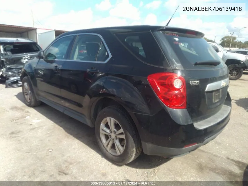 2GNALBEK7D6139418 2013 Chevrolet Equinox Ls