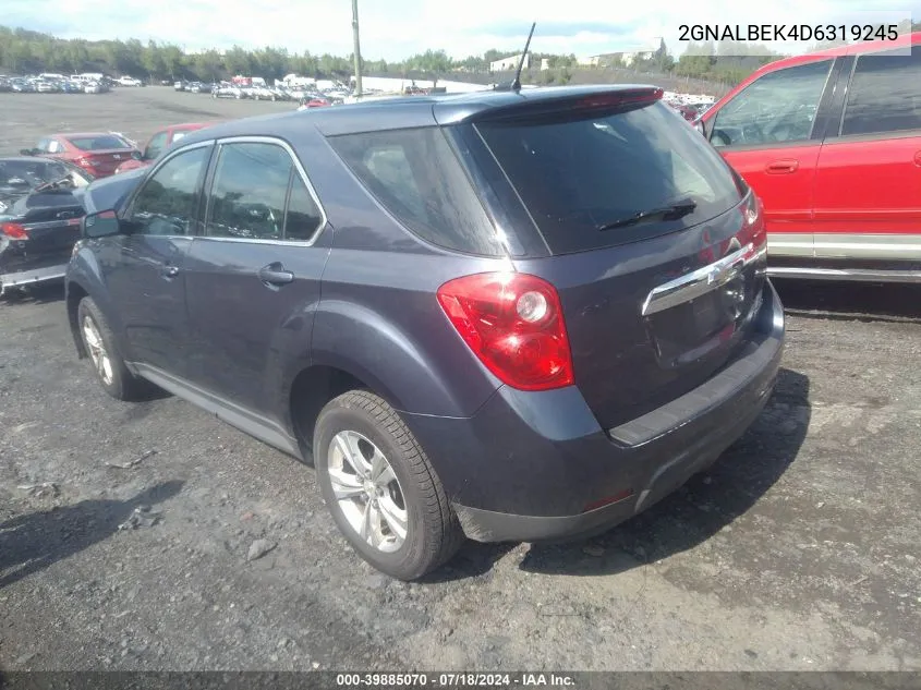 2013 Chevrolet Equinox Ls VIN: 2GNALBEK4D6319245 Lot: 39885070