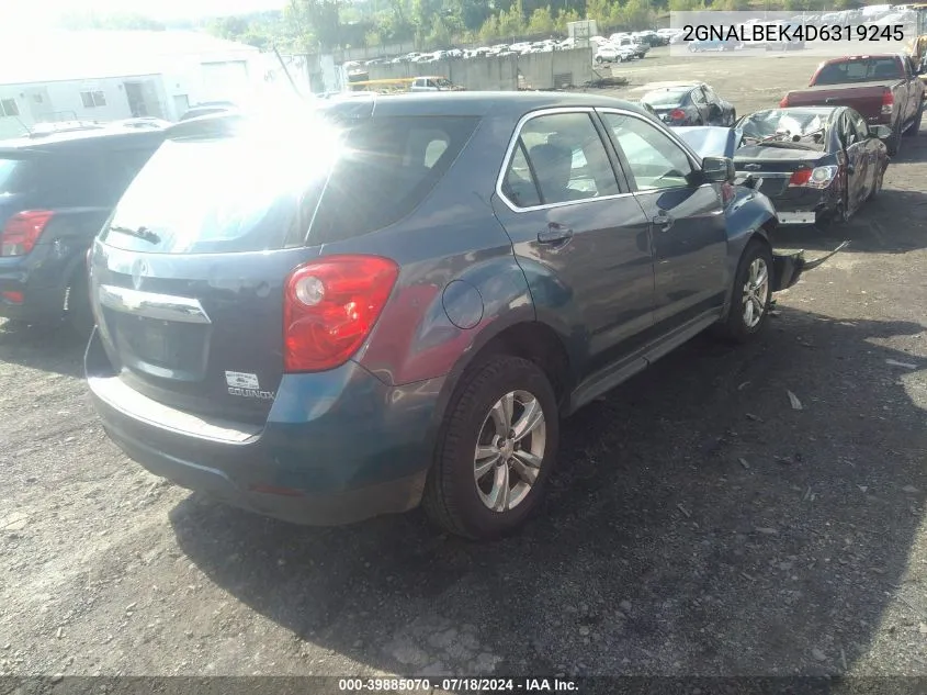 2013 Chevrolet Equinox Ls VIN: 2GNALBEK4D6319245 Lot: 39885070