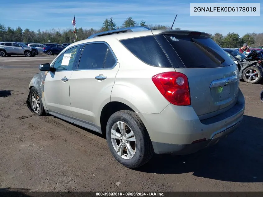 2013 Chevrolet Equinox Ltz VIN: 2GNALFEK0D6178018 Lot: 39897614