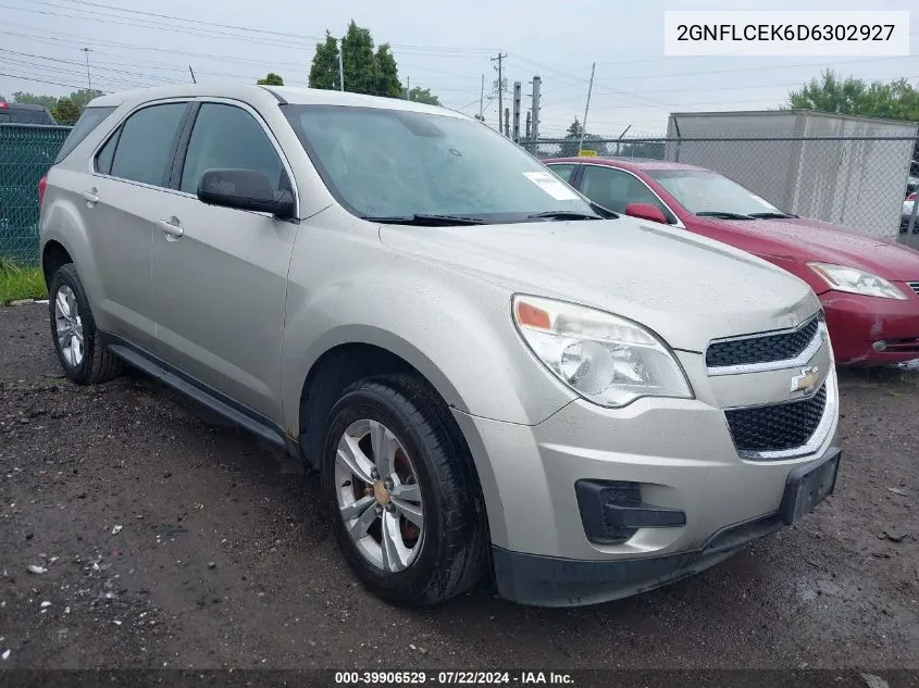 2013 Chevrolet Equinox Ls VIN: 2GNFLCEK6D6302927 Lot: 39906529