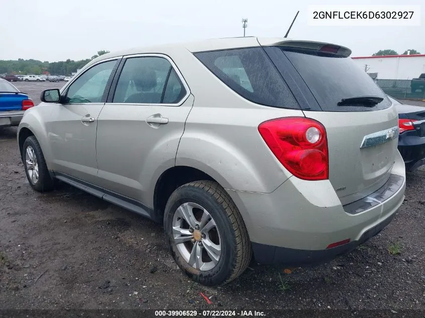 2013 Chevrolet Equinox Ls VIN: 2GNFLCEK6D6302927 Lot: 39906529