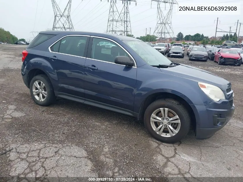 2013 Chevrolet Equinox Ls VIN: 2GNALBEK6D6392908 Lot: 39929753