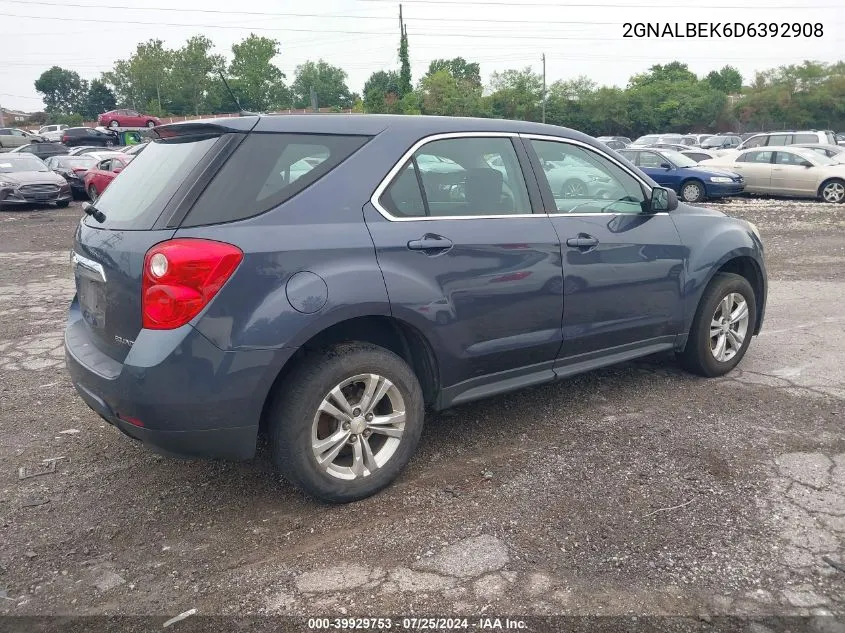 2013 Chevrolet Equinox Ls VIN: 2GNALBEK6D6392908 Lot: 39929753