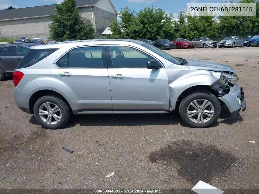 2013 Chevrolet Equinox Ls VIN: 2GNFLCEK6D6281545 Lot: 39944901