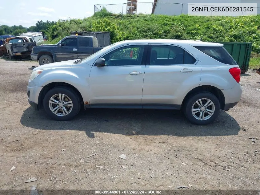 2013 Chevrolet Equinox Ls VIN: 2GNFLCEK6D6281545 Lot: 39944901