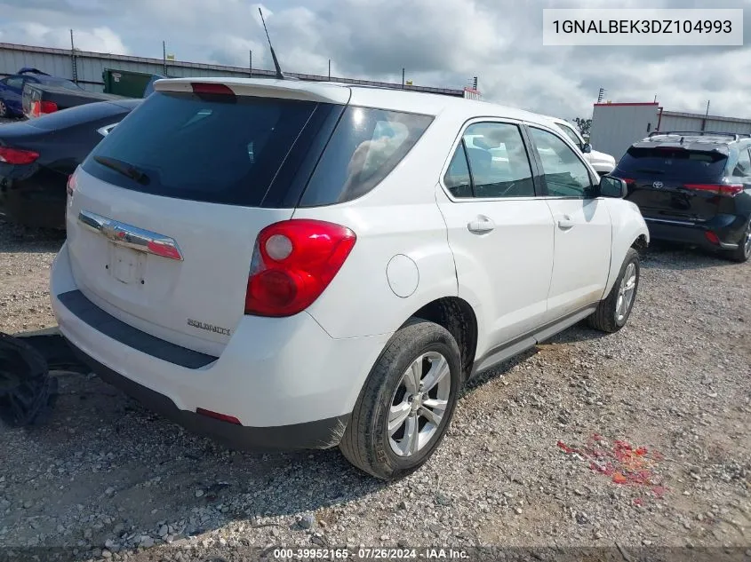 2013 Chevrolet Equinox Ls VIN: 1GNALBEK3DZ104993 Lot: 39952165