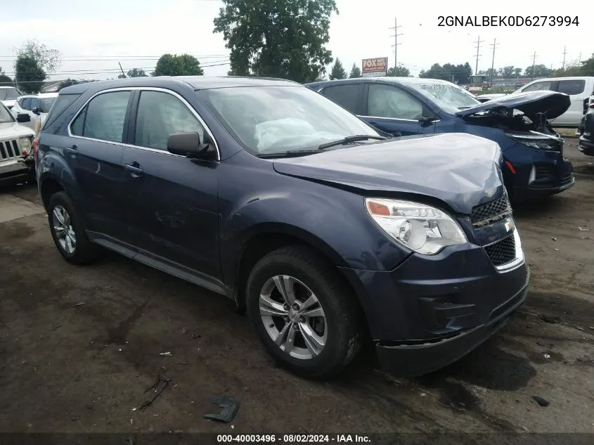 2013 Chevrolet Equinox Ls VIN: 2GNALBEK0D6273994 Lot: 40003496