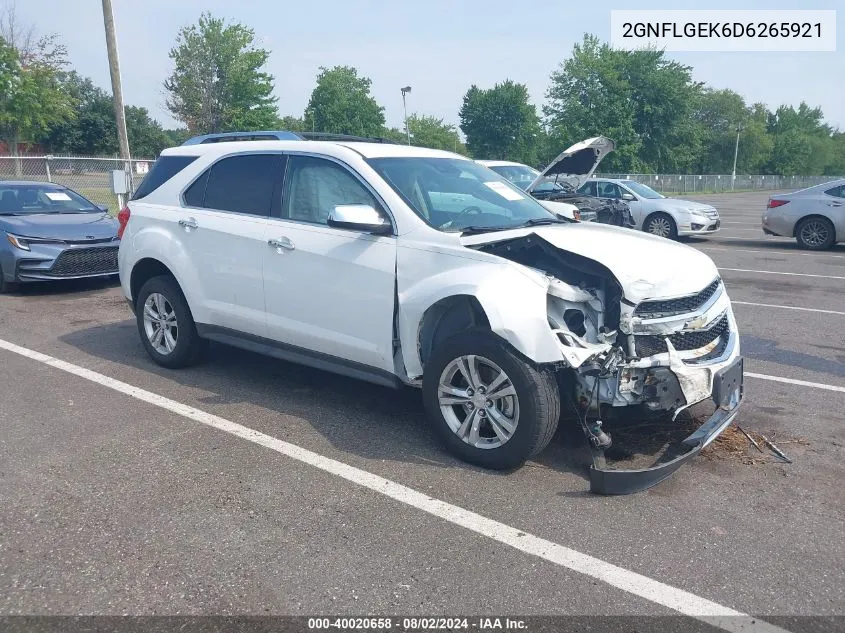 2013 Chevrolet Equinox Ltz VIN: 2GNFLGEK6D6265921 Lot: 40020658