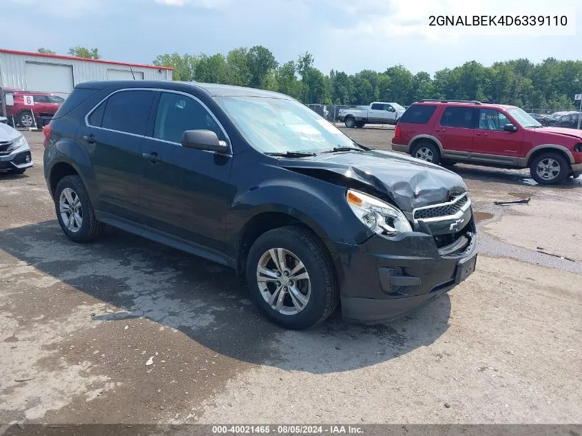 2013 Chevrolet Equinox Ls VIN: 2GNALBEK4D6339110 Lot: 40021465