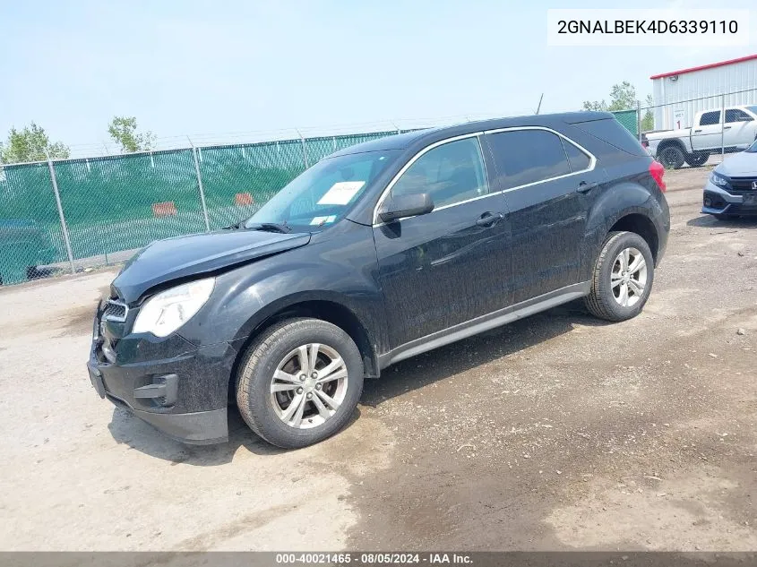 2013 Chevrolet Equinox Ls VIN: 2GNALBEK4D6339110 Lot: 40021465