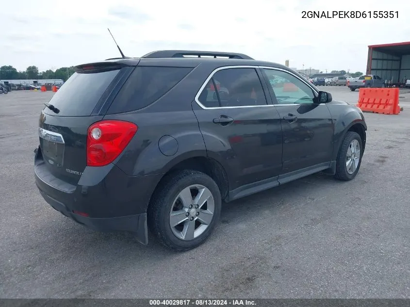 2GNALPEK8D6155351 2013 Chevrolet Equinox 2Lt