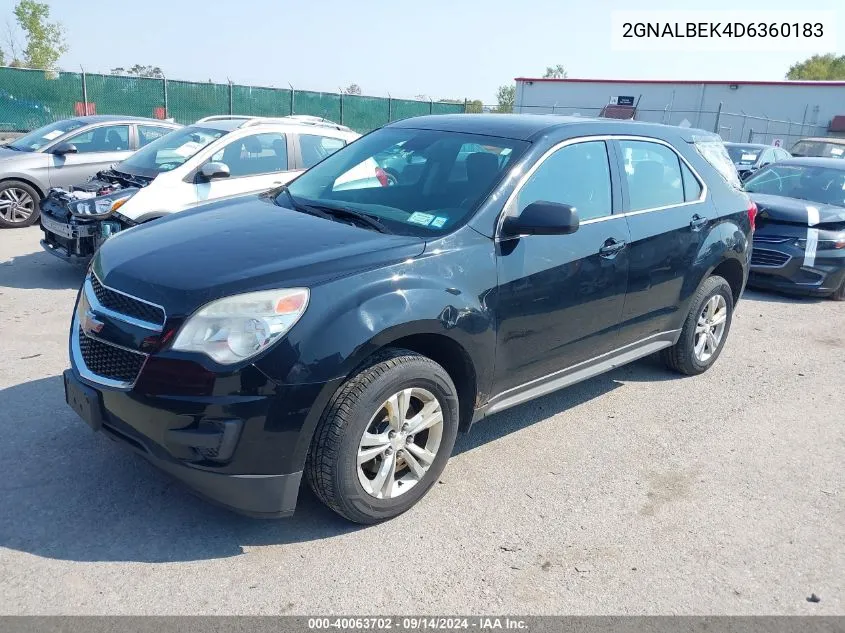 2013 Chevrolet Equinox Ls VIN: 2GNALBEK4D6360183 Lot: 40063702