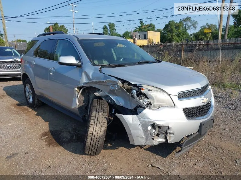 2013 Chevrolet Equinox Lt VIN: 2GNFLNEK6D6315348 Lot: 40072581