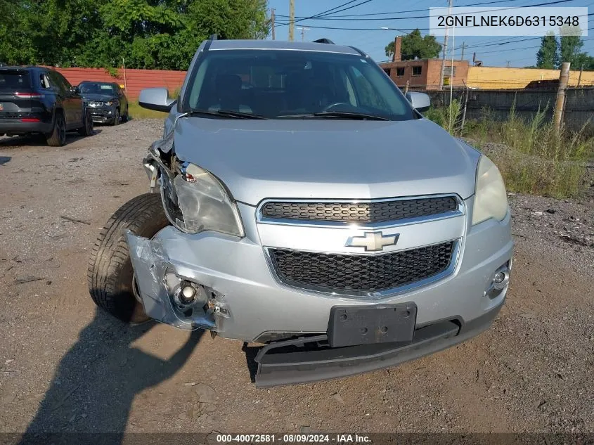 2013 Chevrolet Equinox Lt VIN: 2GNFLNEK6D6315348 Lot: 40072581