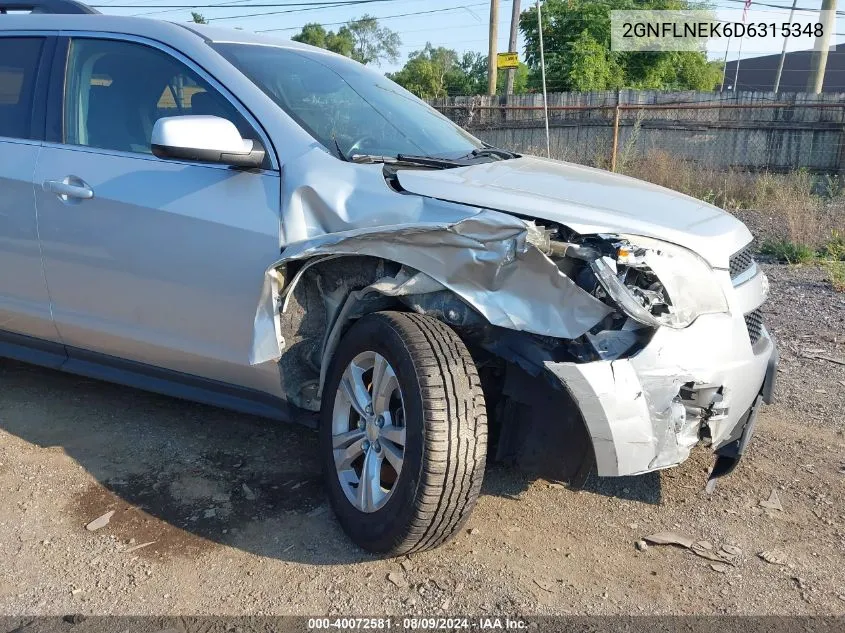 2013 Chevrolet Equinox Lt VIN: 2GNFLNEK6D6315348 Lot: 40072581