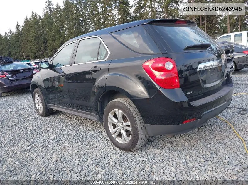 2013 Chevrolet Equinox Ls VIN: 2GNFLCEKXD6243946 Lot: 40077550