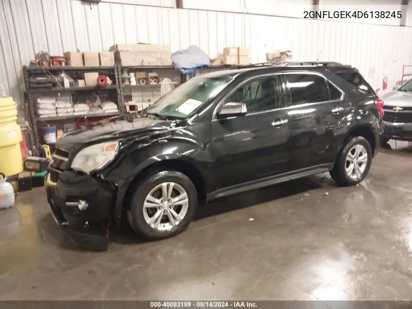 2013 Chevrolet Equinox Ltz VIN: 2GNFLGEK4D6138245 Lot: 40093189