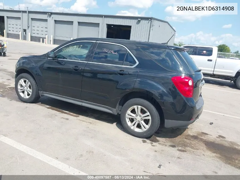 2013 Chevrolet Equinox Ls VIN: 2GNALBEK1D6314908 Lot: 40097587