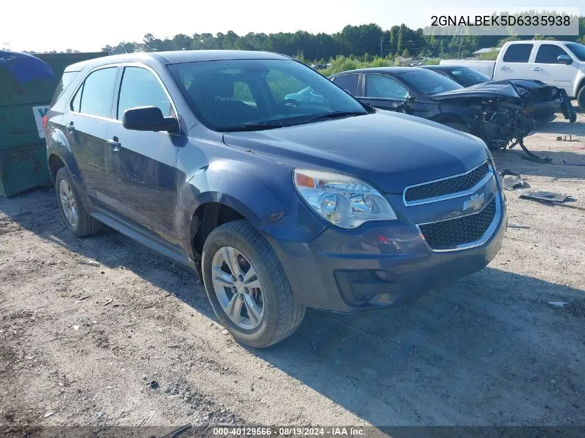 2GNALBEK5D6335938 2013 Chevrolet Equinox Ls