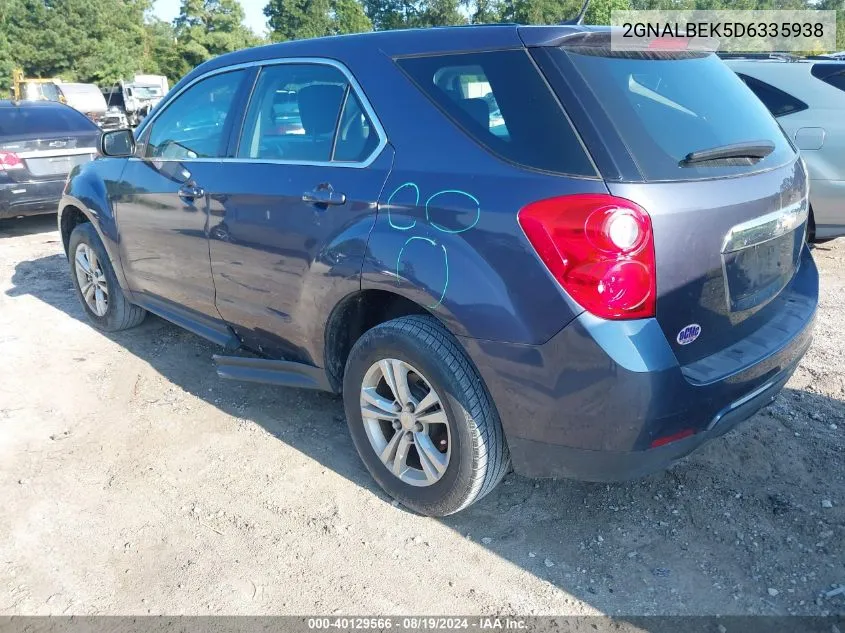 2GNALBEK5D6335938 2013 Chevrolet Equinox Ls