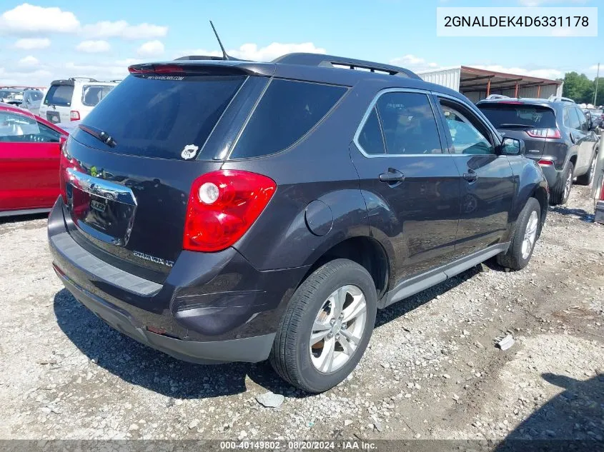 2013 Chevrolet Equinox 1Lt VIN: 2GNALDEK4D6331178 Lot: 40149802