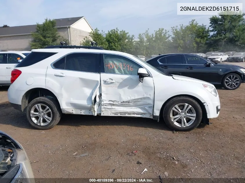 2013 Chevrolet Equinox 1Lt VIN: 2GNALDEK2D6151715 Lot: 40159396