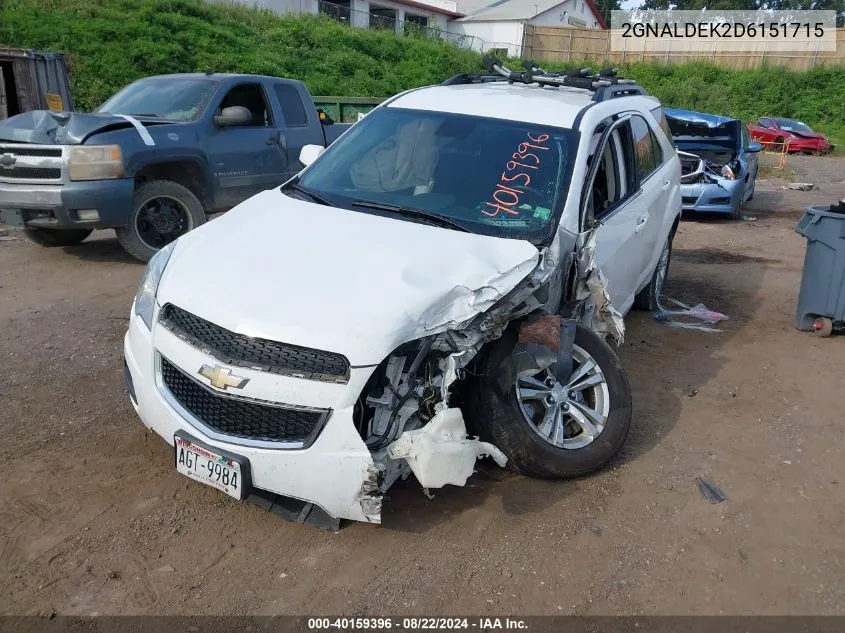 2013 Chevrolet Equinox 1Lt VIN: 2GNALDEK2D6151715 Lot: 40159396