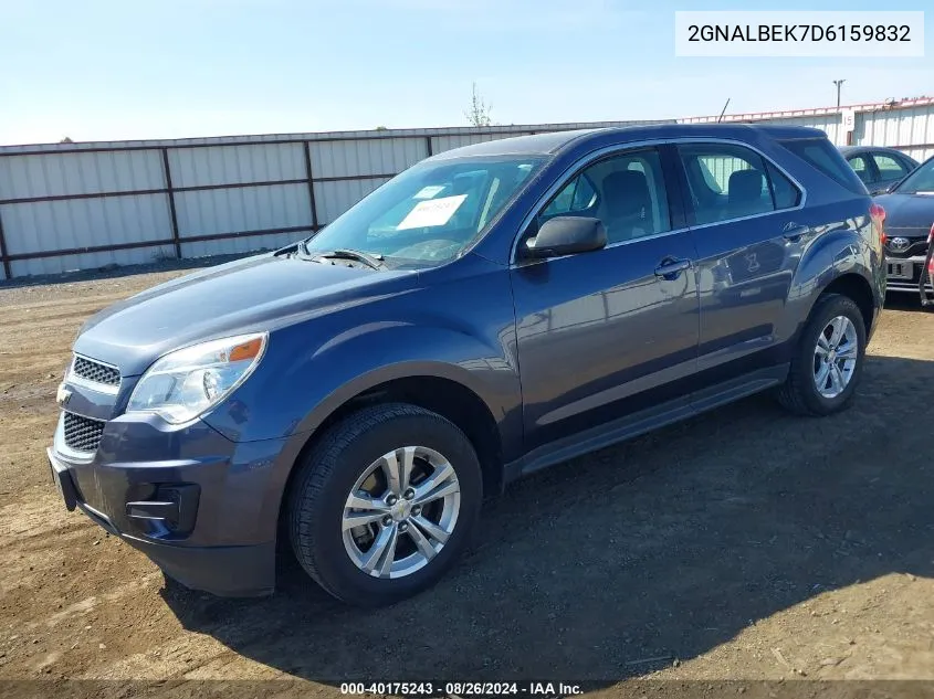 2013 Chevrolet Equinox Ls VIN: 2GNALBEK7D6159832 Lot: 40175243