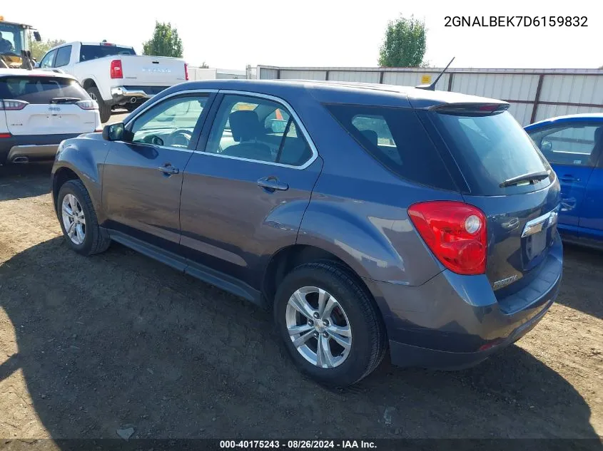 2013 Chevrolet Equinox Ls VIN: 2GNALBEK7D6159832 Lot: 40175243