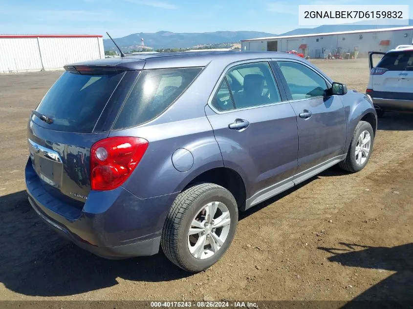 2013 Chevrolet Equinox Ls VIN: 2GNALBEK7D6159832 Lot: 40175243