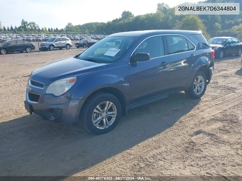 2013 Chevrolet Equinox Ls VIN: 2GNALBEK7D6344804 Lot: 40176302