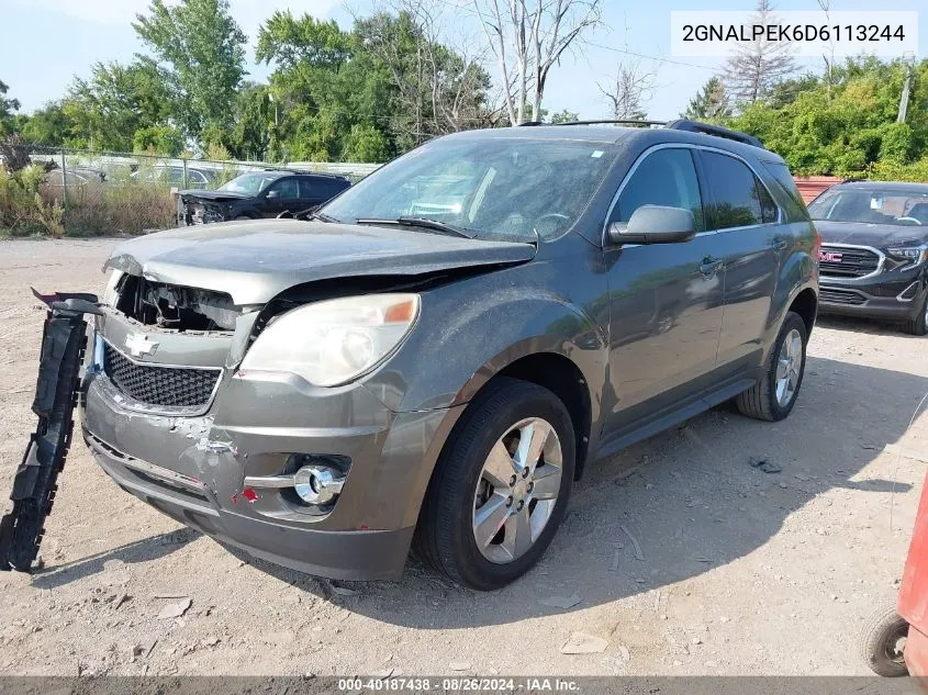 2013 Chevrolet Equinox 2Lt VIN: 2GNALPEK6D6113244 Lot: 40187438