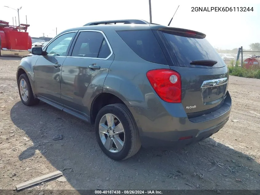 2013 Chevrolet Equinox 2Lt VIN: 2GNALPEK6D6113244 Lot: 40187438