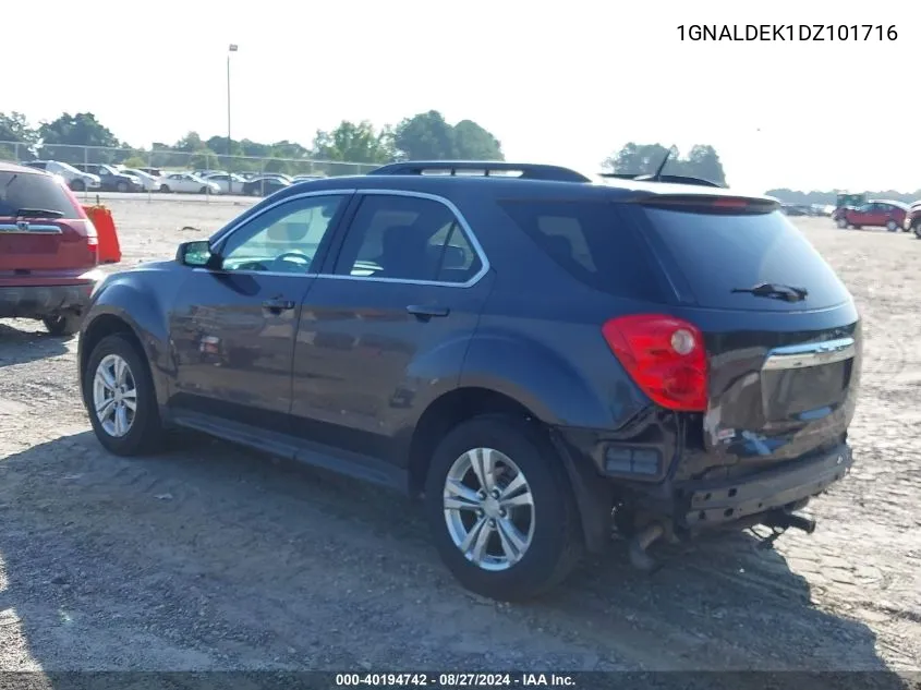 2013 Chevrolet Equinox 1Lt VIN: 1GNALDEK1DZ101716 Lot: 40194742