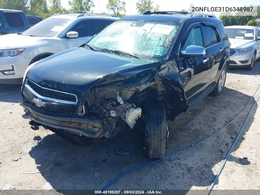 2013 Chevrolet Equinox Ltz VIN: 2GNFLGE31D6348987 Lot: 40198207