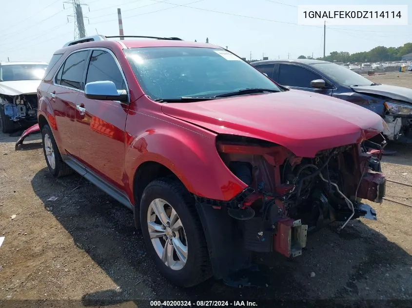 2013 Chevrolet Equinox Ltz VIN: 1GNALFEK0DZ114114 Lot: 40200324