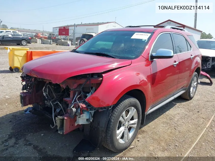 2013 Chevrolet Equinox Ltz VIN: 1GNALFEK0DZ114114 Lot: 40200324