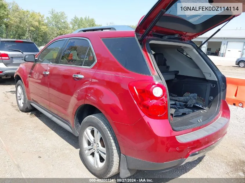 2013 Chevrolet Equinox Ltz VIN: 1GNALFEK0DZ114114 Lot: 40200324